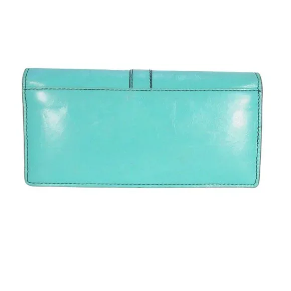 HOBO Alta $98 Aqua Leather Bi-Fold Clutch Organizer Wallet - Picture 2 of 10